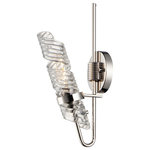 Maxim Lighting - Milano 1-Light Wall Sconce - The highlight of this collection is the hand formed Clear spiral glass shades which are nested in a unique frame of Polished Nickel. Inspired by the craftsmen of Italy, these fixtures will become tomorrow's heirlooms.