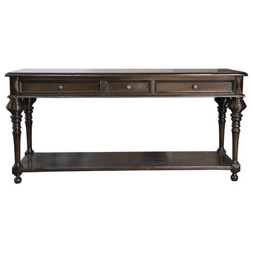 Colonial Sofa Table, Distressed Brown