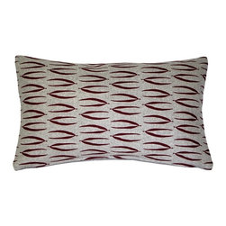 Pillow Decor Ltd. - Pillow Decor - Kukamuka Scandinavian Eka Lumbar Rectangular Pillow 12x19, Red - Decorative Pillows