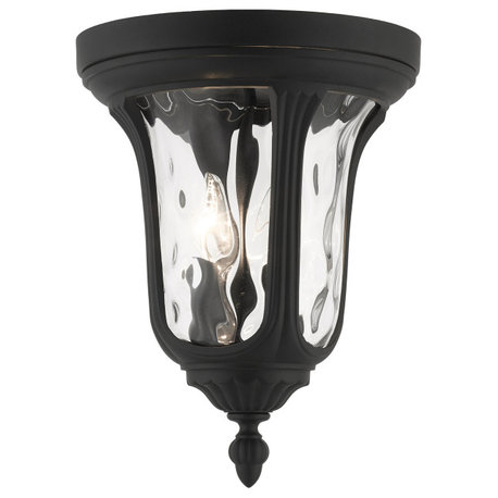 Textured Black Traditional, Victorian, Sculptural, Outdoor Ceiling Mount
