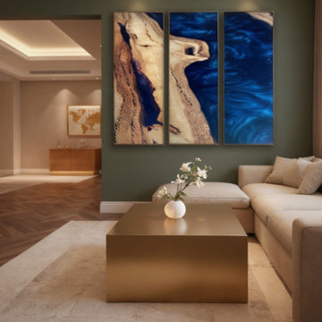 Majestic Blue Ash Triptych