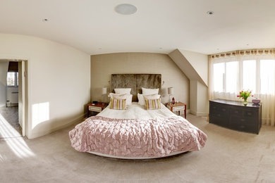 Design ideas for a contemporary bedroom in London.
