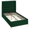 Inspired Home Alessio Bed, Upholstered, Green Velvet Twin XL