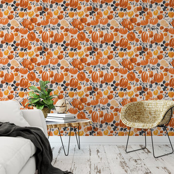 Pumpkin Spice Harvest Tan Wallpaper, Sample 12"x8"