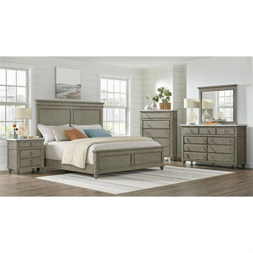 Picket House Furnishings Bessie 5-Drawer Wood Chest in Gray Finish