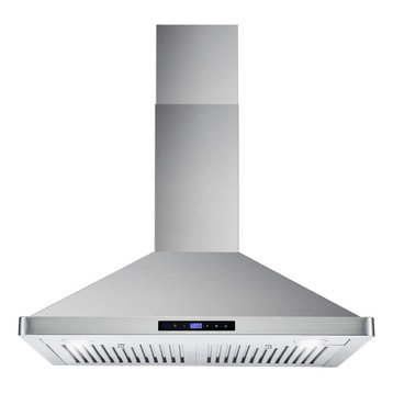 Cosmo Ducted Wall Mount Range Hood in Stainless Steel, Permanent Filters, 30"