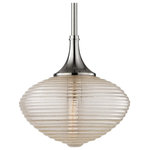 Hudson Valley Lighting - Hudson Valley Lighting 1926-SN Knox - 19" One Light Pendant - A mouth-blown, beehive-shaped glass diffuser definKnox 19" One Light P Satin Nickel Clear R *UL Approved: YES Energy Star Qualified: n/a ADA Certified: n/a  *Number of Lights: Lamp: 1-*Wattage:100w E26 Medium Base bulb(s) *Bulb Included:No *Bulb Type:E26 Medium Base *Finish Type:Satin Nickel