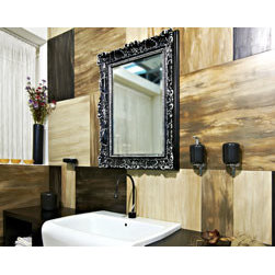 Black decorative framed mirror for bathroom - Bathroom Mirrors