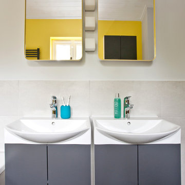 Colorful kids bathroom