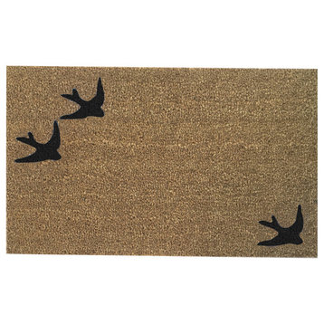 Hand Painted "Birds of A Feather" Doormat, Black Soul