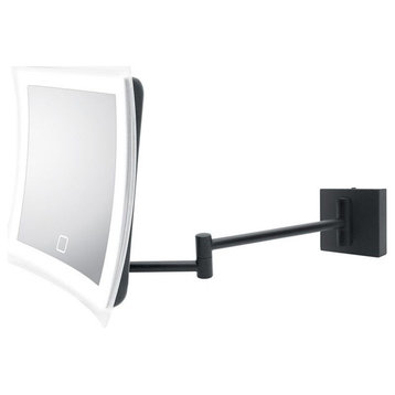 Beauty 500T Touch LED Lighted Magnifying Makeup Mirror in Matte Black
