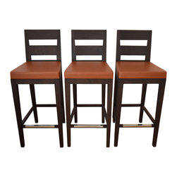 Hand Crafted Desiron Bar Stools in Black Walnut Finish - Products
