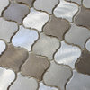 New Amsterdam Brushed Aluminum Arabesque Mosaic Tile, Chip Size: 2"x2", 12"x12"