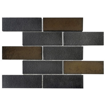 Lorca 11.18x9.84, Gray Subway Lava Stone Mosaic Floor/Wall Tile, Box of 9