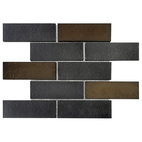 Lorca 11.18x9.84, Gray Subway Lava Stone Mosaic Floor/Wall Tile, Box of 9