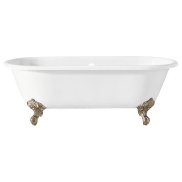 Cheviot Products Regal Cast Iron Bathtub With Continuous Rolled Rim