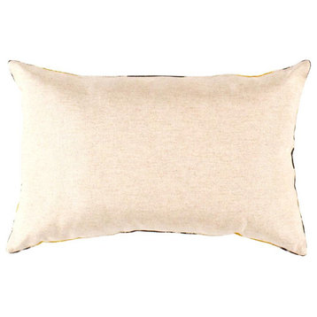 Ti25 Turkish Yellow Silk Ikat Pillow