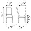 Zuo Modern Cole Valley Era Dining Chair, Pack of 2