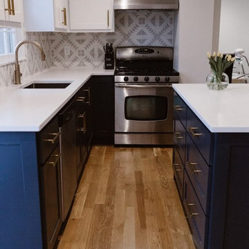 Bright and Bold Brasstacks Navy Kitchen
