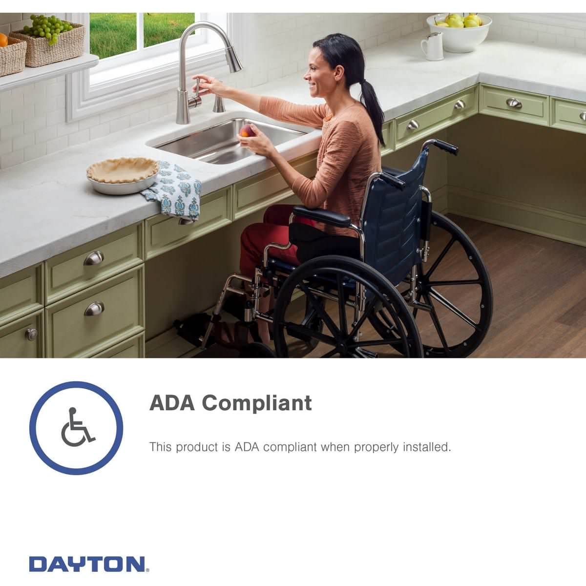 GE12521L Dayton Stainless Steel 25" x 211/4" x 53/8", Dropin Sink