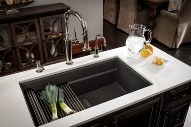 Example of a trendy kitchen design in New York