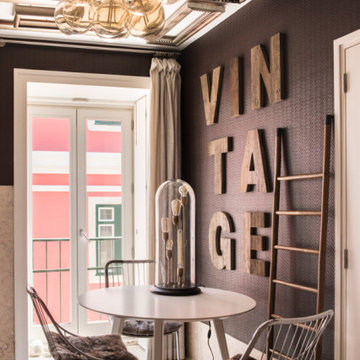 Dining Room with Vintage Letters and Round Table, Chiado