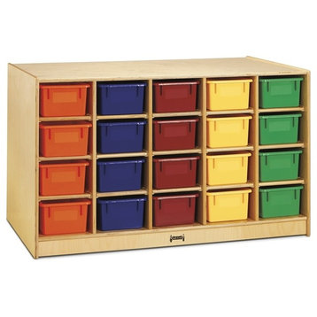 Double-Sided Island – Single + 20 Cubbie-Tray, With Colored Trays