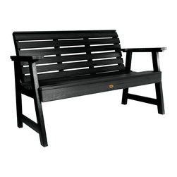 Highwood USA - Weatherly Garden Bench, Black, 4' - Outdoor Benches