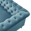 Rustic Manor Maddie Sofa Button Tufted, Teal