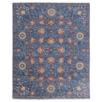 Weave & Wander Bennet Blue 5'6"x8'6" Hand Knotted Area Rug
