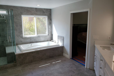 Example of a large transitional bathroom design in Orange County