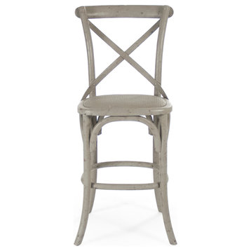 Parisienne Cafe Counter Stool, Faux Olive Green Birch