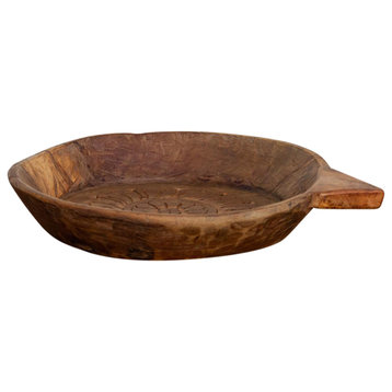 Warm Brown Carved Swati Bowl