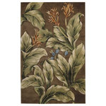 Nourison - Nourison Tropics 8' x 11' Khaki Contemporary Indoor Area Rug - This collection features imaginative tropical floral designs in a striking range of colors. Add drama and excitement with these beautiful hot-house interpretations. Heat up the surroundings and bring a touch of the tropics to any interior. 100% Wool. Hand Tufted.