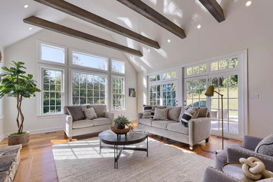 Living room - farmhouse living room idea in Philadelphia