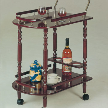 Traditional Serving Cart In Cherry Finish - Coaster Co.