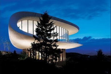 Example of a minimalist exterior home design in Denver