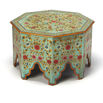 Butler Traditional Priya Octagonal Coffee Table With Green Finish 5362290