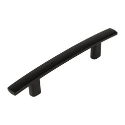 Cosmas - Cosmas 2363-3FB Flat Black 3&rdquo; CTC Subtle Arch Cabinet Pull - Cabinet And Drawer Handle Pulls