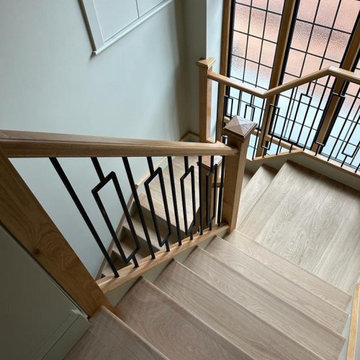 Oak Staircase Renovation | Metal Spindles | Wimbledon, London