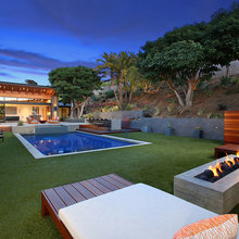 Landscape design with tulips