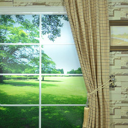 Paroo Cotton Blend Small Plaid Versatile Pleat Curtains & Drapes - Curtains