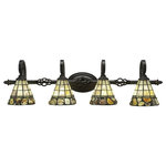 Toltec Lighting - Toltec Lighting 164-DG-9735 Elegant� - Four Light Bath Bar - Elegant? 4 Light Bath Bar Shown In Dark Granite Finish With 7" Cobblestone Tiffany Glass.Assembly Required: TRUE Shade Included: TRUEDark Granite Finish with Cobblestone Tiffany Glass *Number of Bulbs:4 *Wattage:100W *Bulb Type:Medium Base *Bulb Included:No *UL Approved:Yes