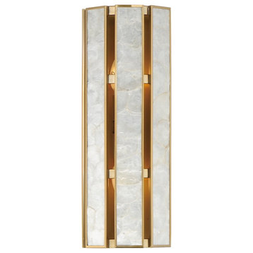 Maxim Lighting Miramar 2-Light Wall Sconce, Capiz/Brass, 12801CZNAB