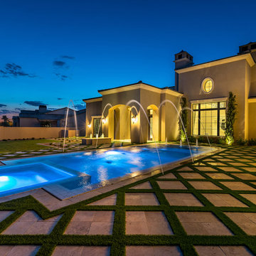Geometric Pool Design with Fountain Features