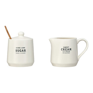 Stoneware Sugar Pot and Creamer main image 1