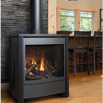 Kingsman Millivolt Free Standing Direct Vent Gas Stove in Charcoal