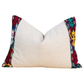 Vedie Linen Tribal Border Pillow
