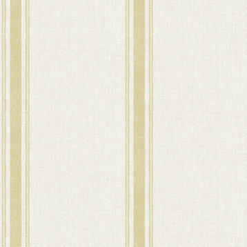 Linette Wheat Fabric Stripe Wallpaper Bolt