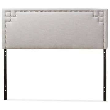 Geneva Fabric Upholstered Headboard, Grayish Beige, Queen